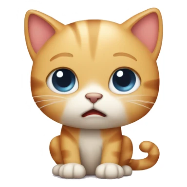 cute cat who is tired of school sticker