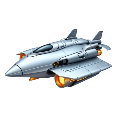 Sleek futuristic spaceship with glowing engines sticker