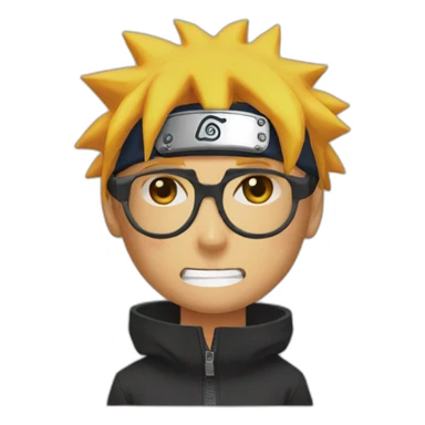 Naruto uzumaki with glasses  sticker