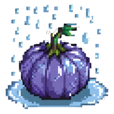 eggplant squirting water droplets sticker