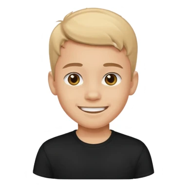 smiling boy in black shirt sticker