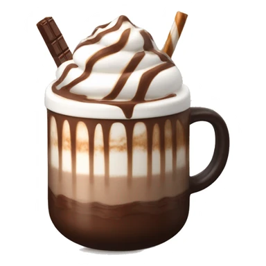 Starbucks hot chocolate with marshmallows whip cream caramel and chocolate syrup on top sticker