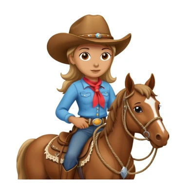 Cowgirl on horse with lasso sticker