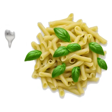 Pasta with basil pesto in a plate  sticker
