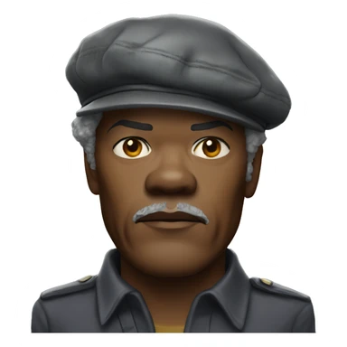 samuel l jackson serious wearing shirt and beret sticker