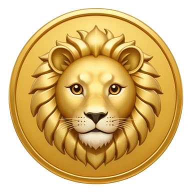 Iranian Lion and Sun symbol, minimalist emoji style, flat design, clean lines, gold lion and sun on transparent background, simple icon, no text, no flag stripes sticker
