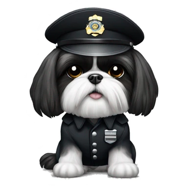 Shih tzu is fully black. And is in a security uniform sticker