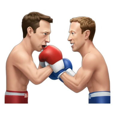 elon musk & mark zuckerberg fighting - zuck wins boxing sticker
