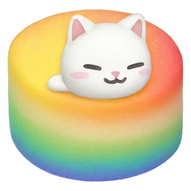 rainbow rice cake mochi cat sticker