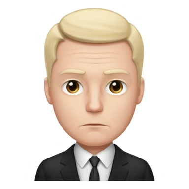 white man in formal suit in thought, in thought, one raised eyebrow sticker