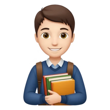 student holding books sticker