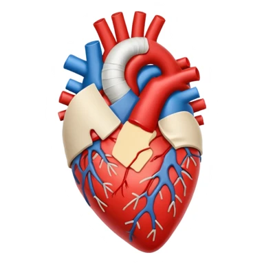 Un corazón humano roto sangrando rodeado de vendas y tiritas que se despegan sin hacer efecto sticker