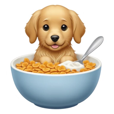 dog in a bowl of cereal sticker