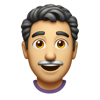 Smiling Italian man have a surprised sticker