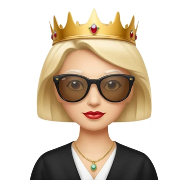 A queen who is a graphic designer and wears Ray-Ban Sunglasses  sticker