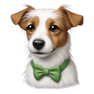 long haired jack russell wearing a bow  sticker