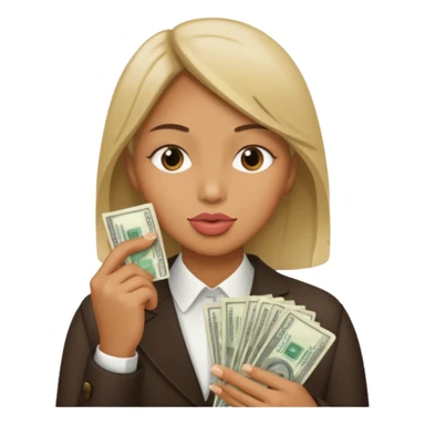 un banco de dinero y una persona haciendo gesto de silencio sticker