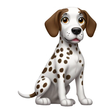 brown and white dalmatian sticker