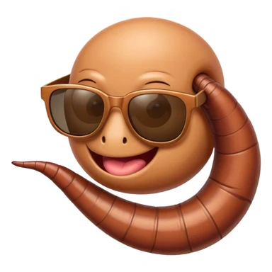 Un ver de terre avec des lunettes de soleil sticker