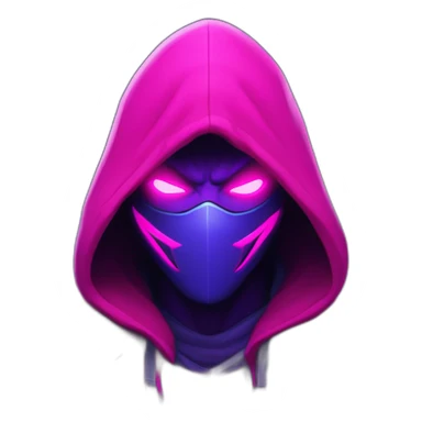 Riot Games Valorant neon pink eyes glowing bright red Video game character blue purple hooded assassin themed character shrouded wraith sticker