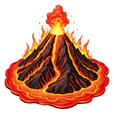 Volcano Planet – lava rivers and erupting peaks sticker