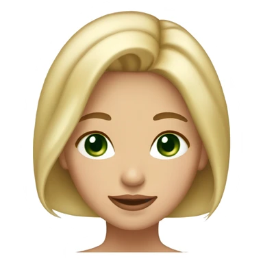 Pretty woman, Blonde highlights hair, smaller shaped green color eyes, rosy cheeks and lips sticker