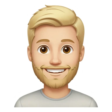 young man with blonde hair and medium beard smiling happily sticker