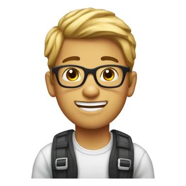 nerdy boy with braces sticker