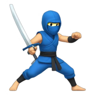 ninja,barefoot,blue-sleeveless-outfit,blue-ninja-mask,running,slashing-sword,nintendo-entertainment-system sticker
