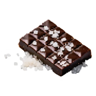Dark chocolate square with sea salt flakes sticker