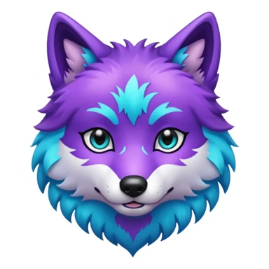 glitter purple and cian lobo sticker