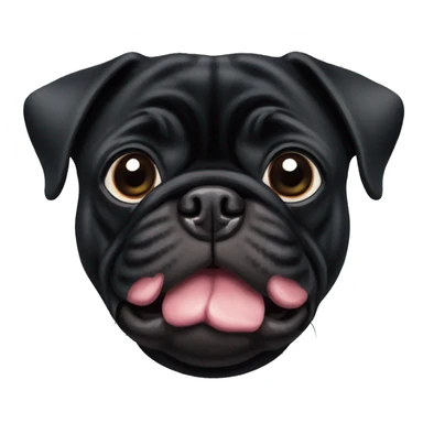 Black pug pig nose sticker