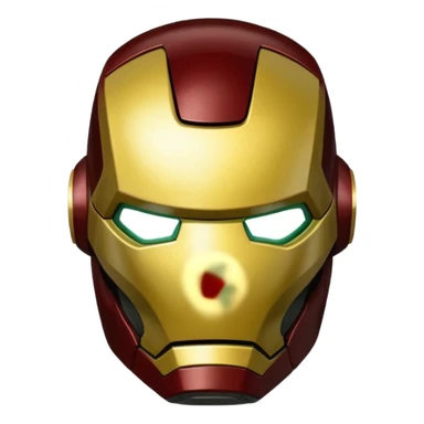 Deep brown and deep green and cream yellow Iron man helmet sticker