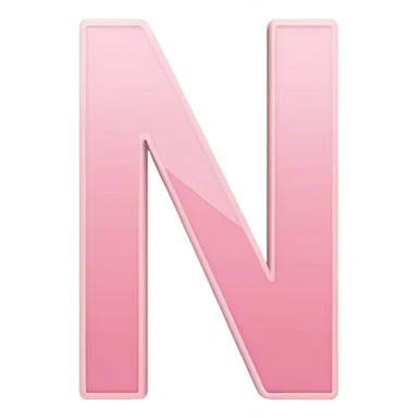 Netflix aesthetic "N" logo in pastel pink with white glowing outline sticker