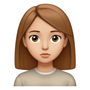 Chica morena claro, con cabello liso pensando  sticker