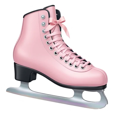 pastel pink ice skates with bow sticker