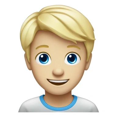 smiling blonde boy portrait with blue eyes sticker
