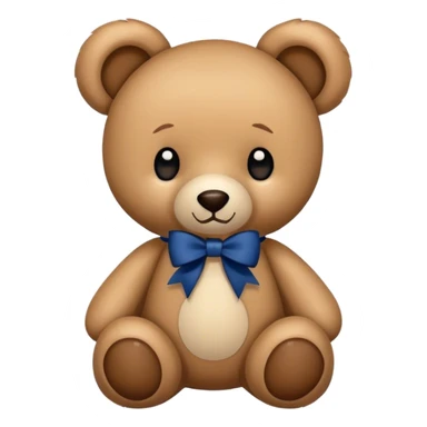 Teddy with dark blue bow sticker