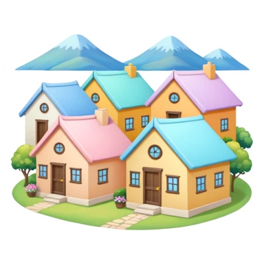Pastel Roof Cottages sticker