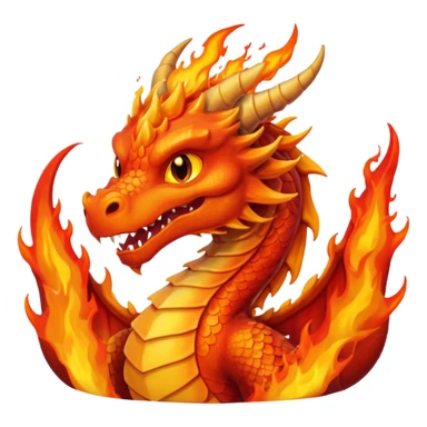 um dragão pegando fogo sticker