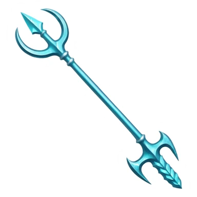 Cyan Poseidon's trident with glitter sticker