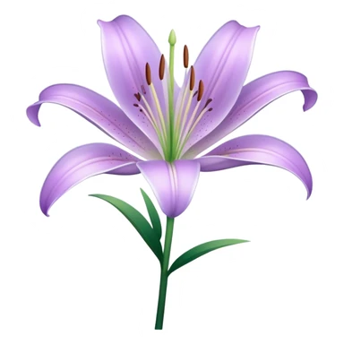 single Light Purple Lily, straight stem sticker