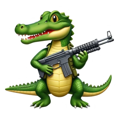 Alligator with a machine gun  sticker