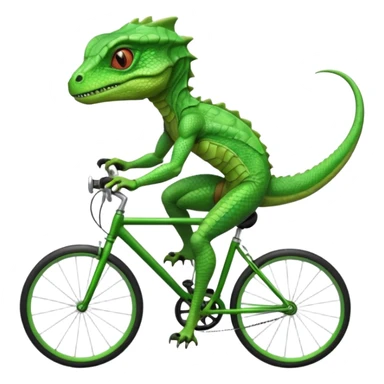 reptilian alien riding a bicycle, lizard-like face, scaled skin, athletic cycling pose, alien warrior vibe, 3D cartoon, mobile game icon style, clean background, no text, no watermark
 sticker