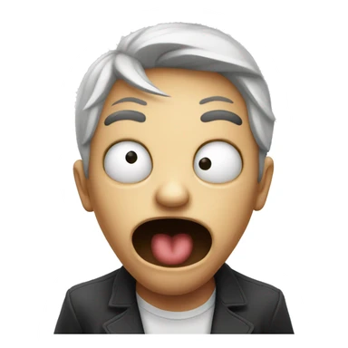 poker face with horrified open mouth sticker