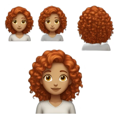 curly red-haired girl sticker