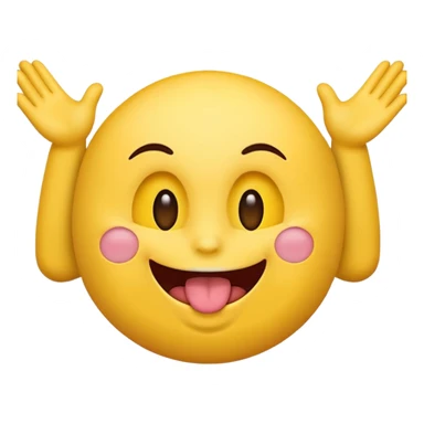 Make a emoji with hands to the side and tounge out sticker