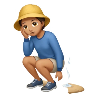 person peeing on the ground sticker