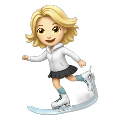 A white woman ice skating sticker
