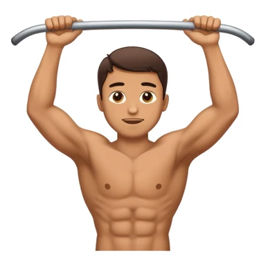 crossfit man emoji doing pull-ups strong simple emoji style sticker